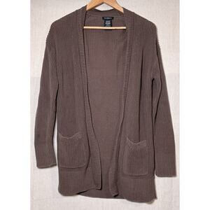 MAX & MIA Women’s Knit Open Front Cardigan Sweater Pockets Long Sleeve Sz M